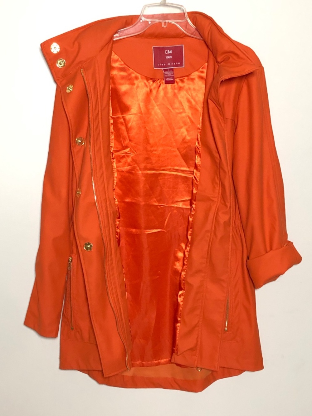 Ciao Milano Rain Jacket In Orange Size S - Picture 9 of 13